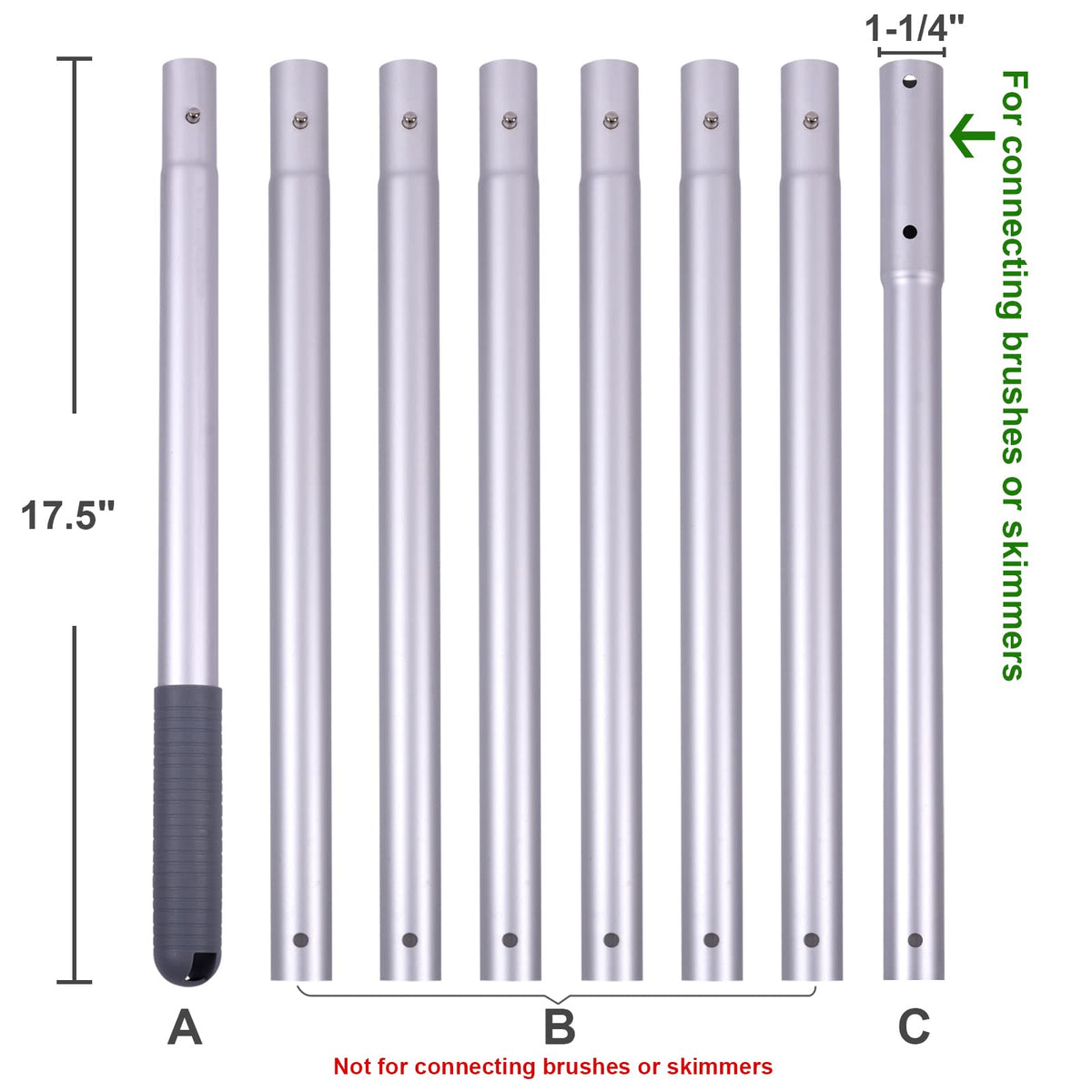 Sepetrel pool pole offers easy assembly and dismantling for quick setups.