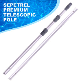Sepetrel pool pole with sleek oxidized finish for a stylish pool setup.