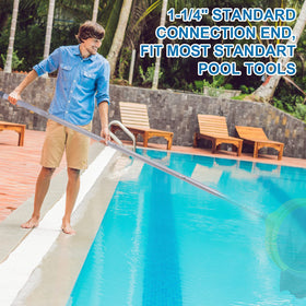 Sepetrel pool pole collapses to a compact size for simple storage.