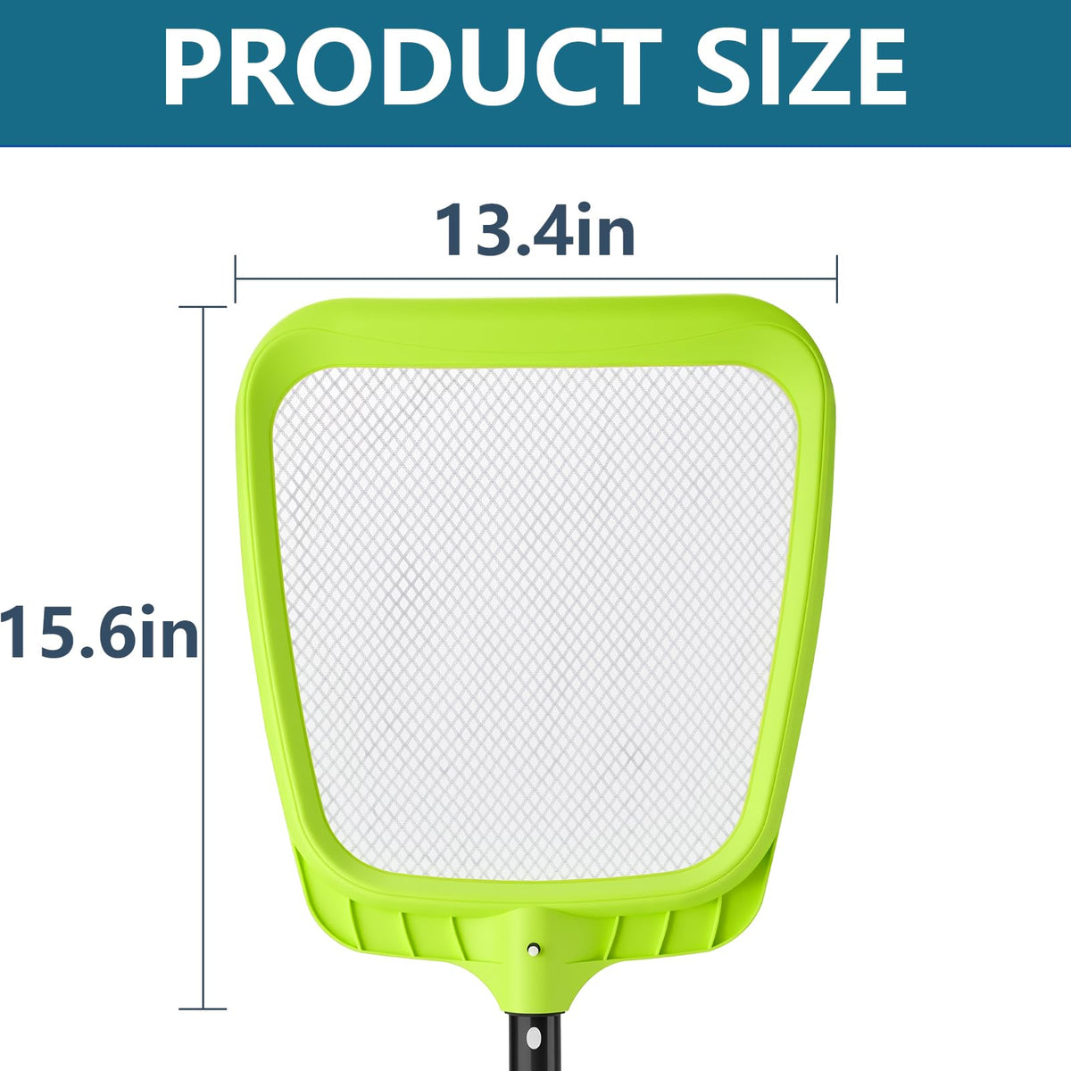Sepetrel pool skimmer net showing front lip design for easier debris pickup and liner protection