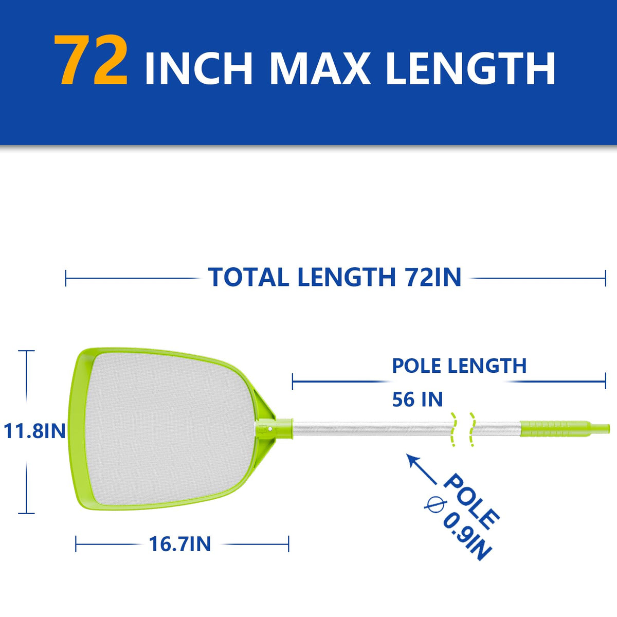 Sepetrel adjustable-length skimmer adapts from 40 to 72 inches