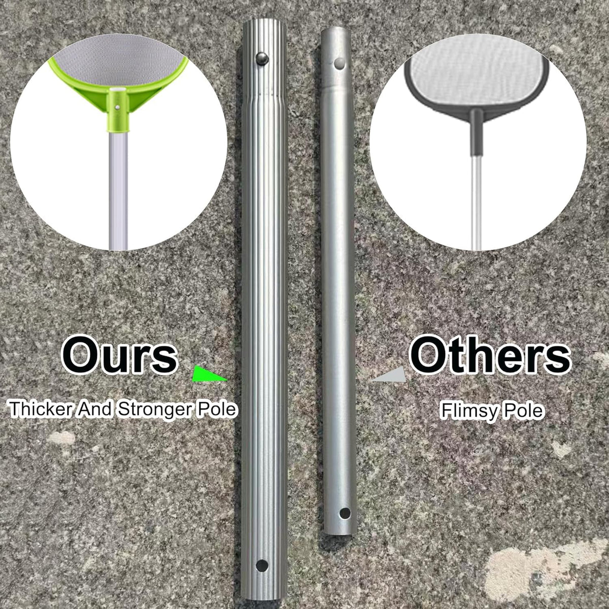 Sepetrel skimmer net secure latch prevents wobble during cleaning