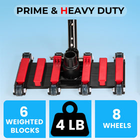 Sepetrel vacuum head cleans tight corners with eight low-friction wheels.