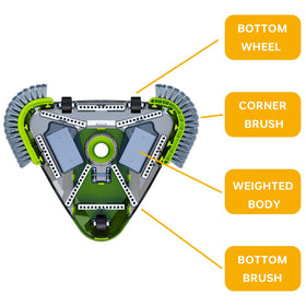 Sepetrel pool vacuum head side brushes reach corners without scratching vinyl liners.