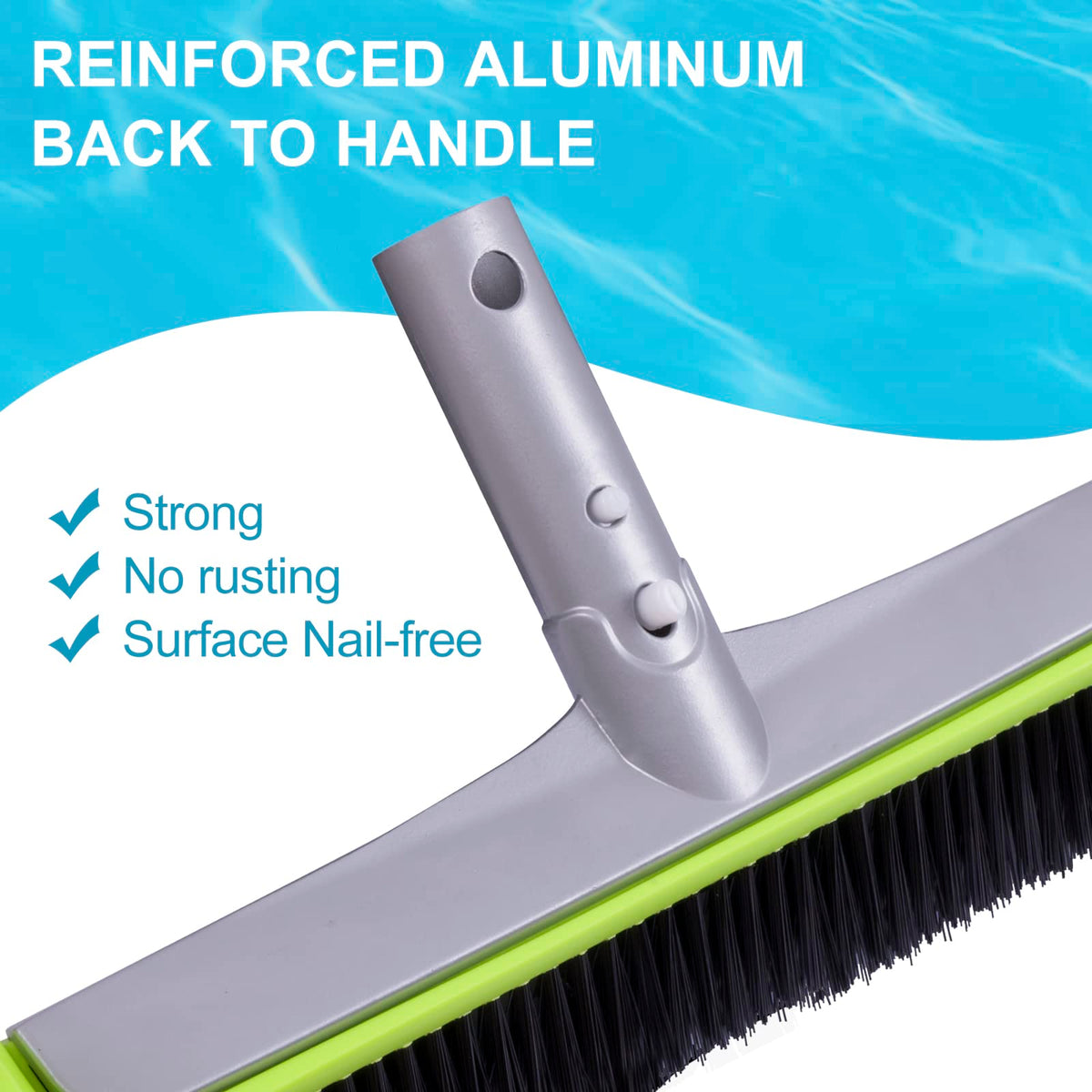 Sepetrel 17.5-inch wide brush head covers more pool area quickly.