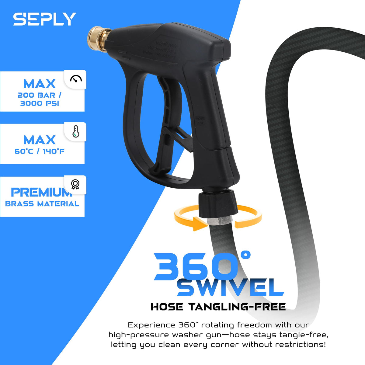 SEPLY button nose nozzle for deep blasting in tight pipes