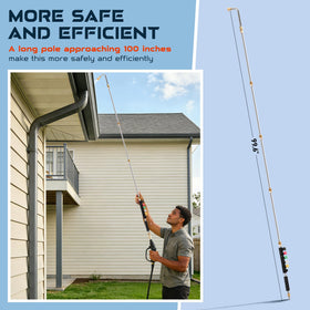 SEPLY extension wand 30-degree curved rod enables reaching gutters and tight spaces.