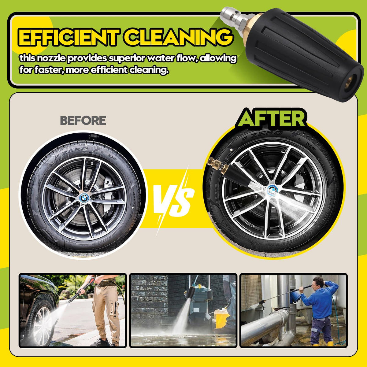 SEPLY 65-degree nozzle ideal for light cleaning and broad coverage