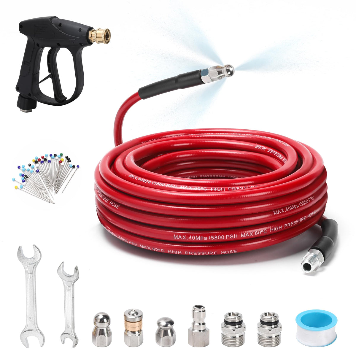 SEPLY sewer jetter kit with 50ft hose for durable drain cleaning