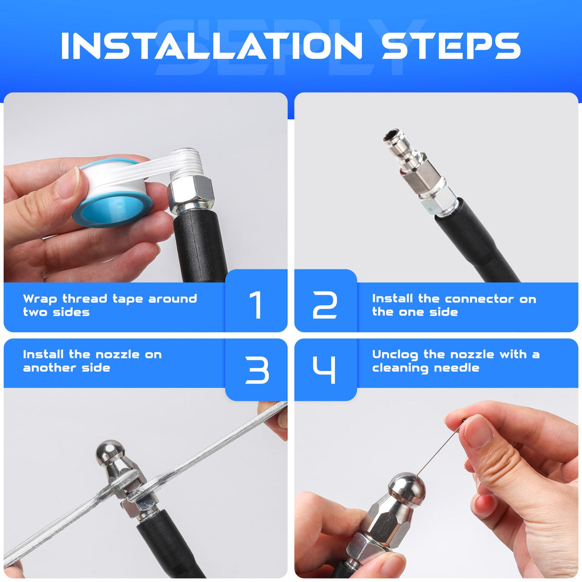 SEPLY waterproof tape helps prevent leaks during jetting