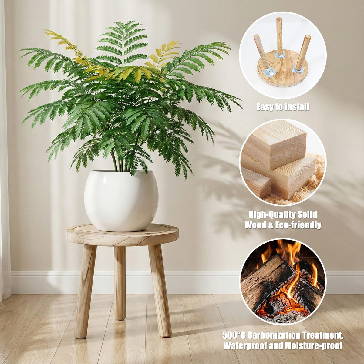 SEQUEDA wide-base triangular design provides stable support for heavy pots