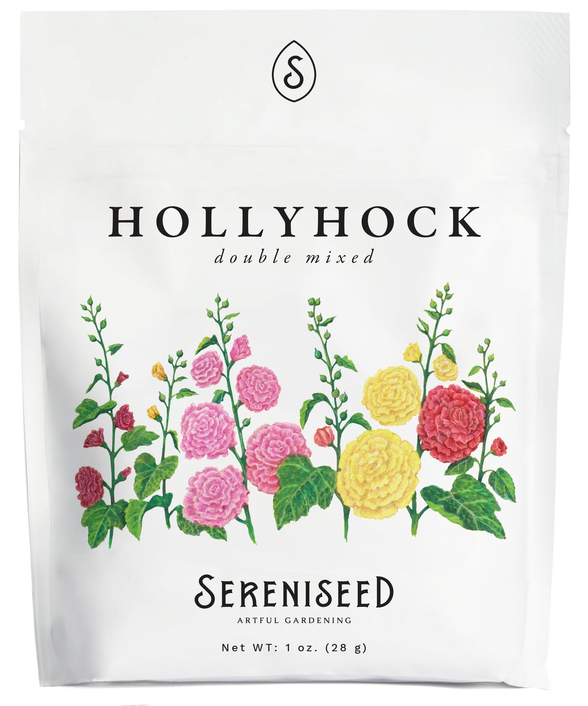 Sereniseed double mixed hollyhock seeds ideal for vibrant borders and cottage gardens