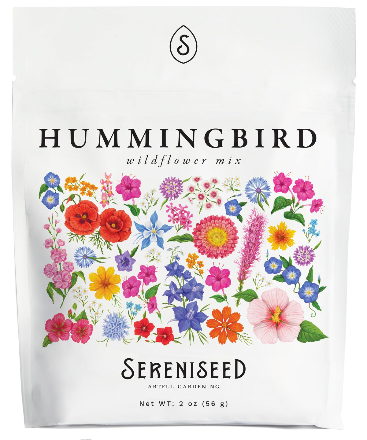 Sereniseed hummingbird wildflower seeds pack ready for sowing to attract pollinators.