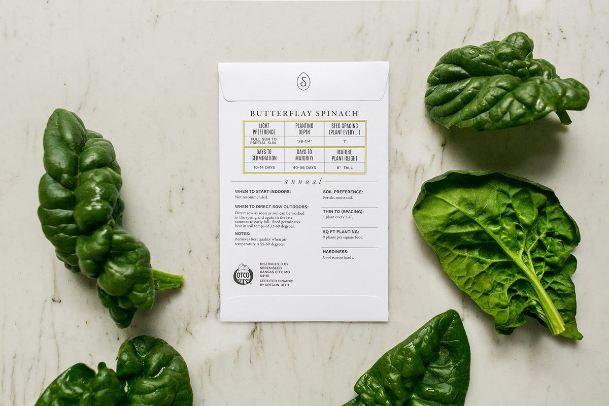 Sereniseed leafy greens collection varieties label close-up for diverse salad options