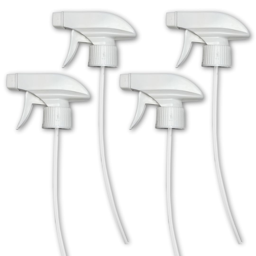 Serious Soil 4-pack white trigger sprayers for convenient bottle replacements in kitchen and garden.