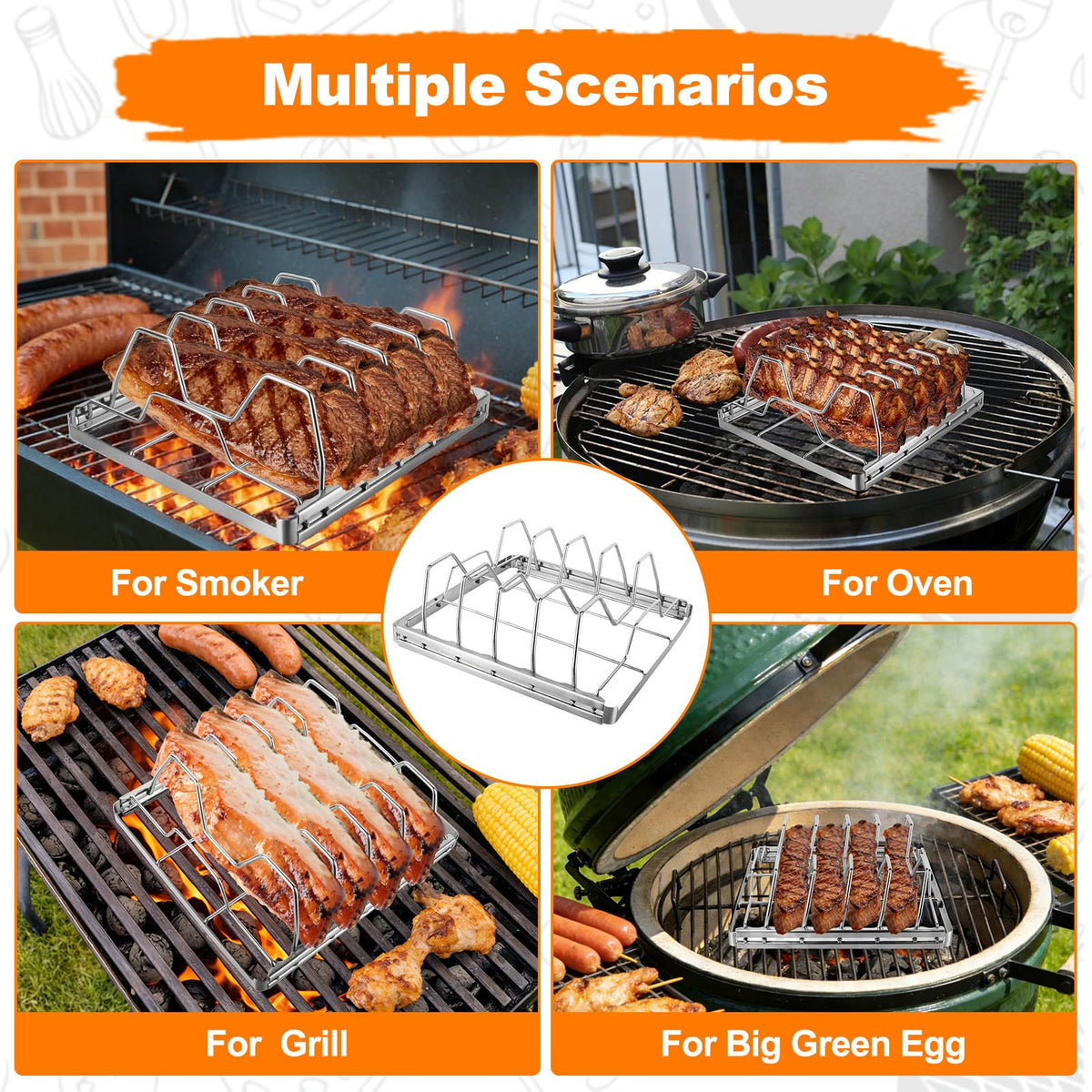 Seropy rib rack compact folded storage fits drawers or car trunks.