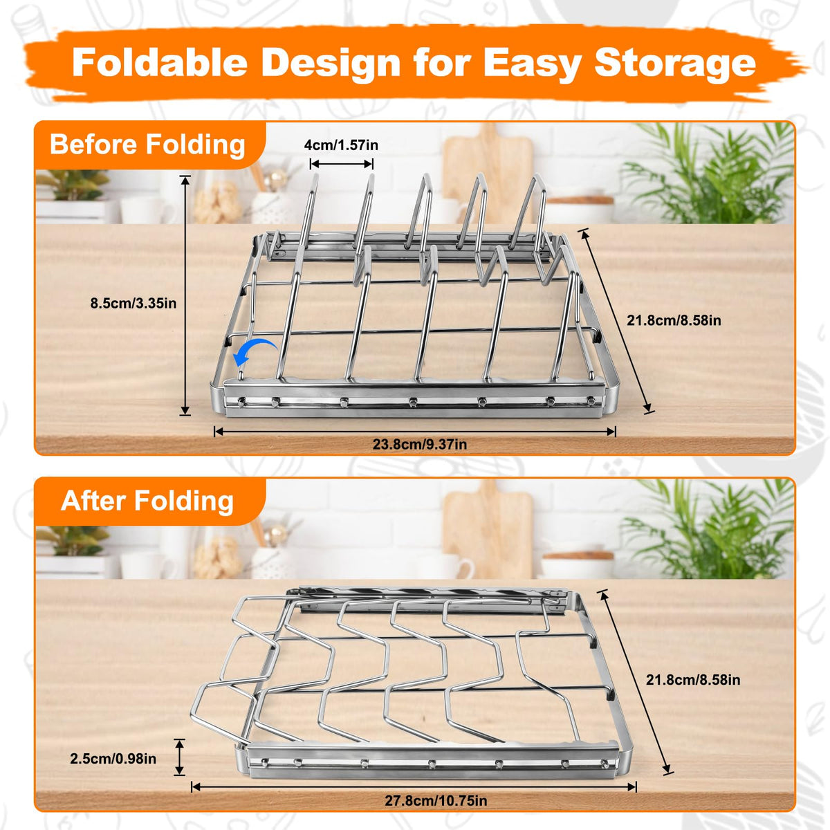 Seropy rib rack holds up to four racks for efficient grilling.