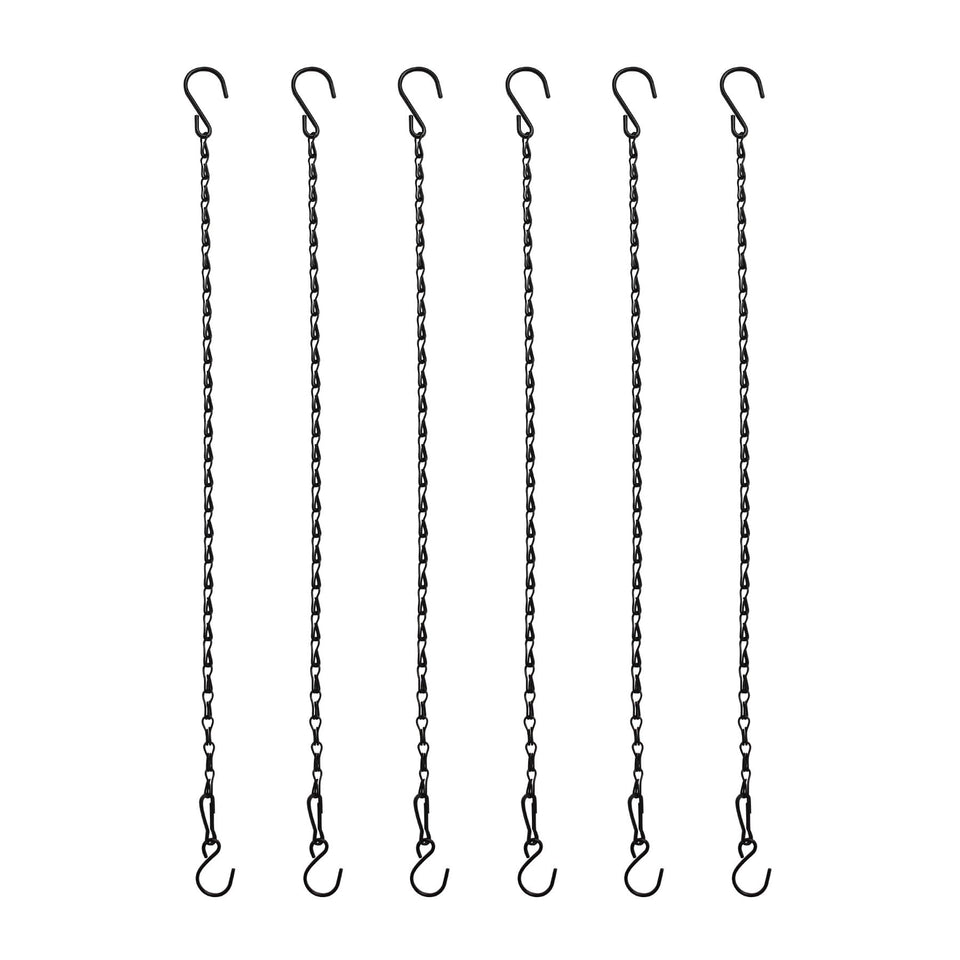 Sersberg 11-inch black hanging chain extender for plant pots, secure and tidy