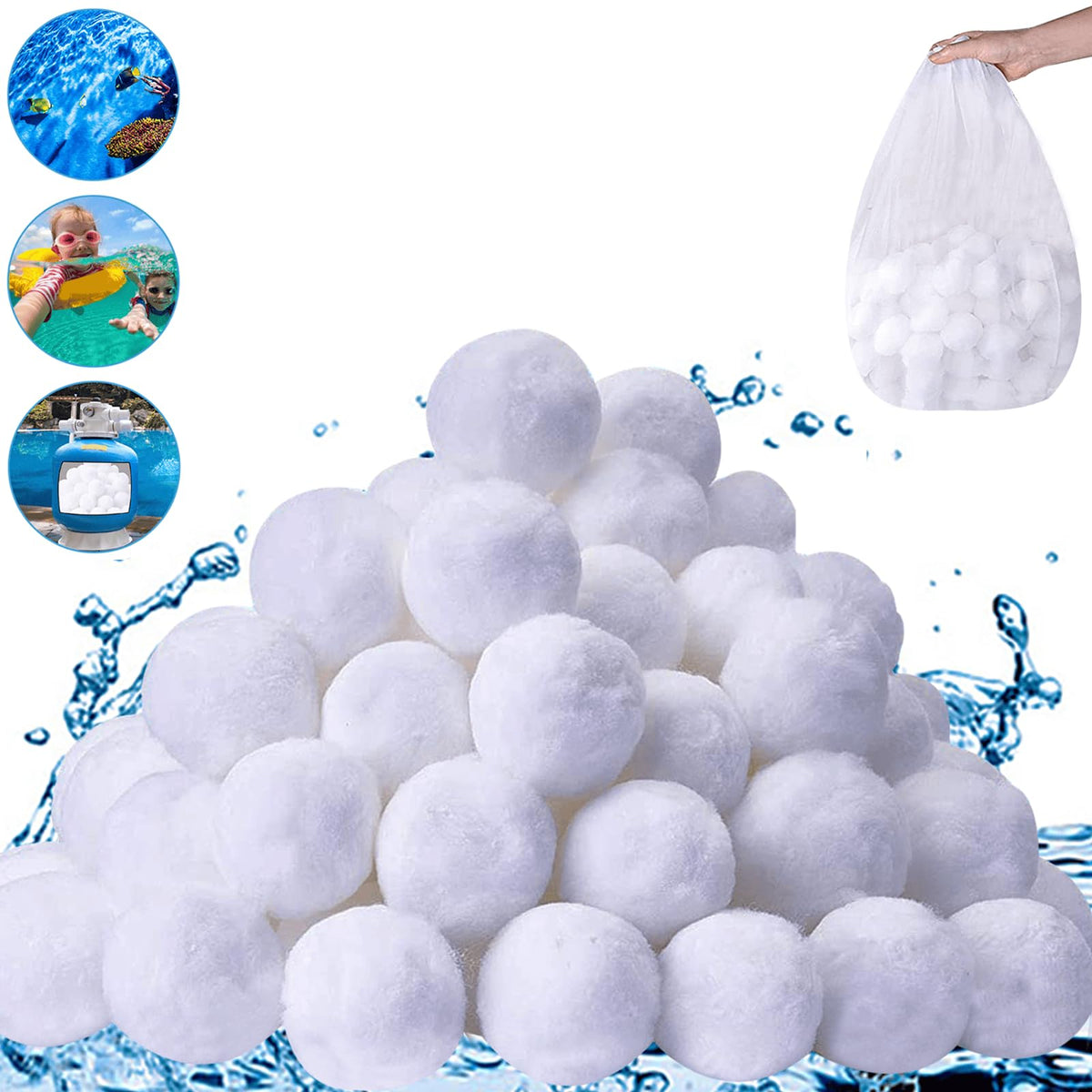 SETHVILL 4.6-lb pool filter balls pack replacing sand for easier maintenance