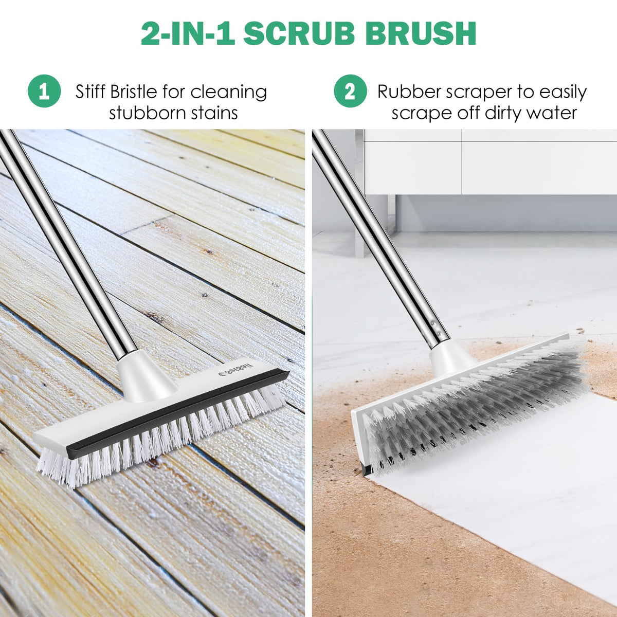 SetSail stiff bristles tackle stubborn grime on hard floors.