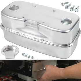 sevencow 951-0616B dual inlet muffler front view showing quieter operation.