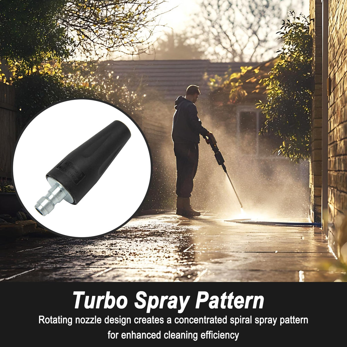 Sevensool turbo nozzle ideal for deck and patio cleaning tasks