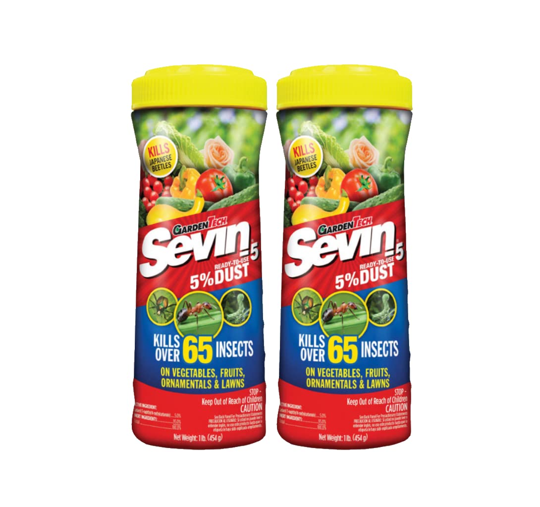 Sevin Garden Tech dust bottle 1 lb ready to use for garden insect control.