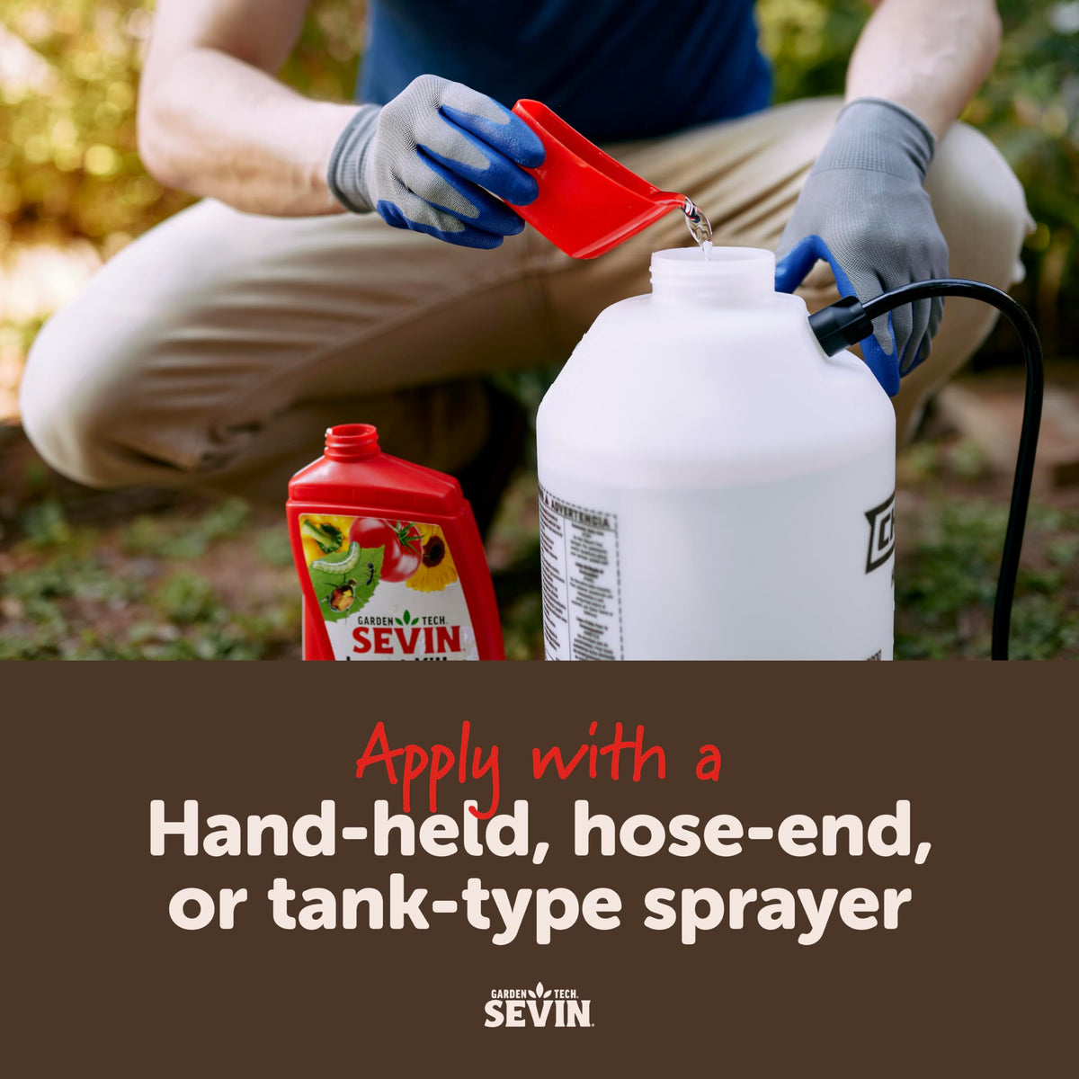 Sevin concentrate used on flowering beds to guard blooms and foliage