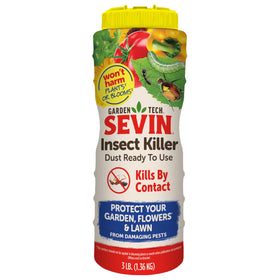 Sevin Insect Killer Dust 3LB bottle ready to shield gardens from pests