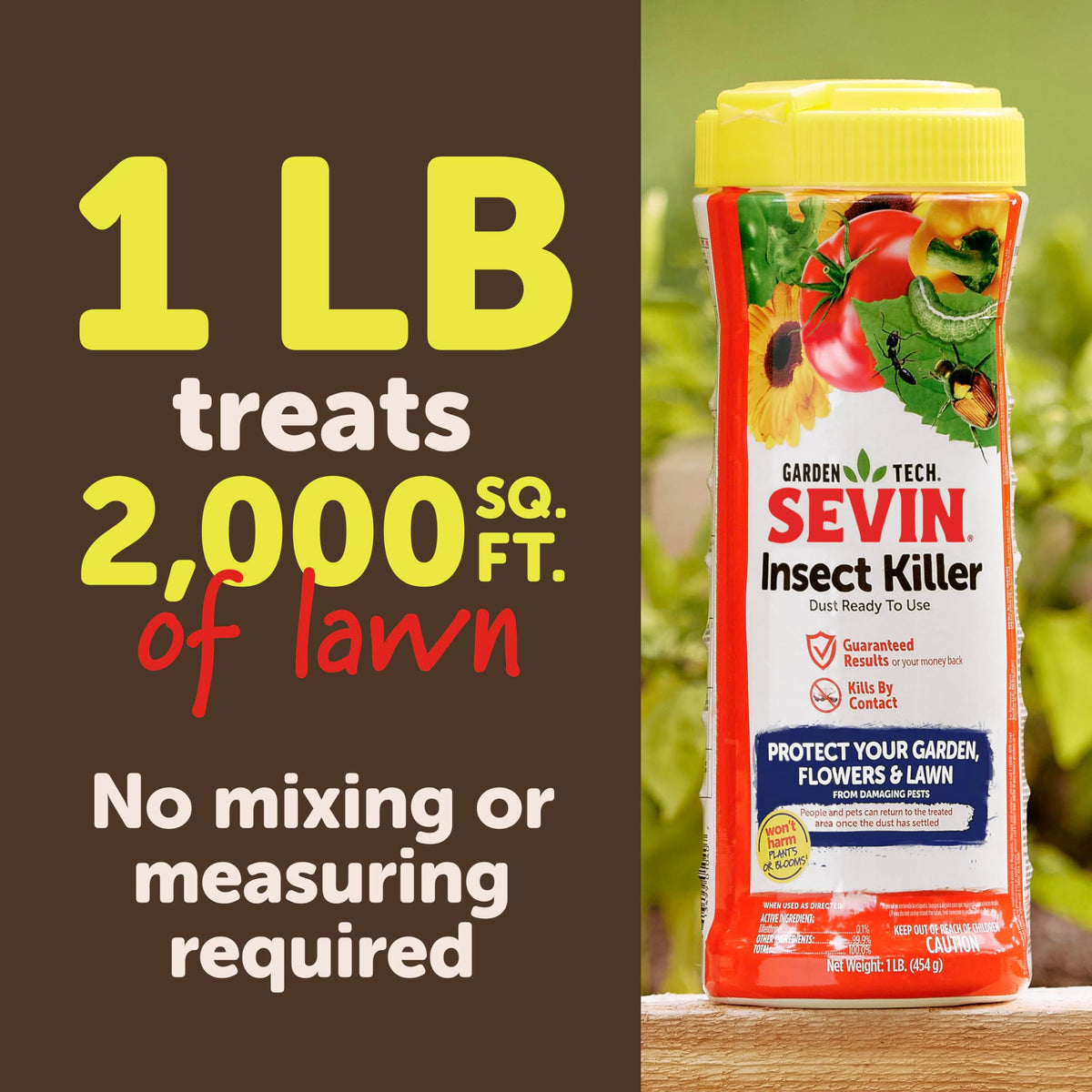 Sevin Insect Killer Dust protects fruit-bearing plants from common pests