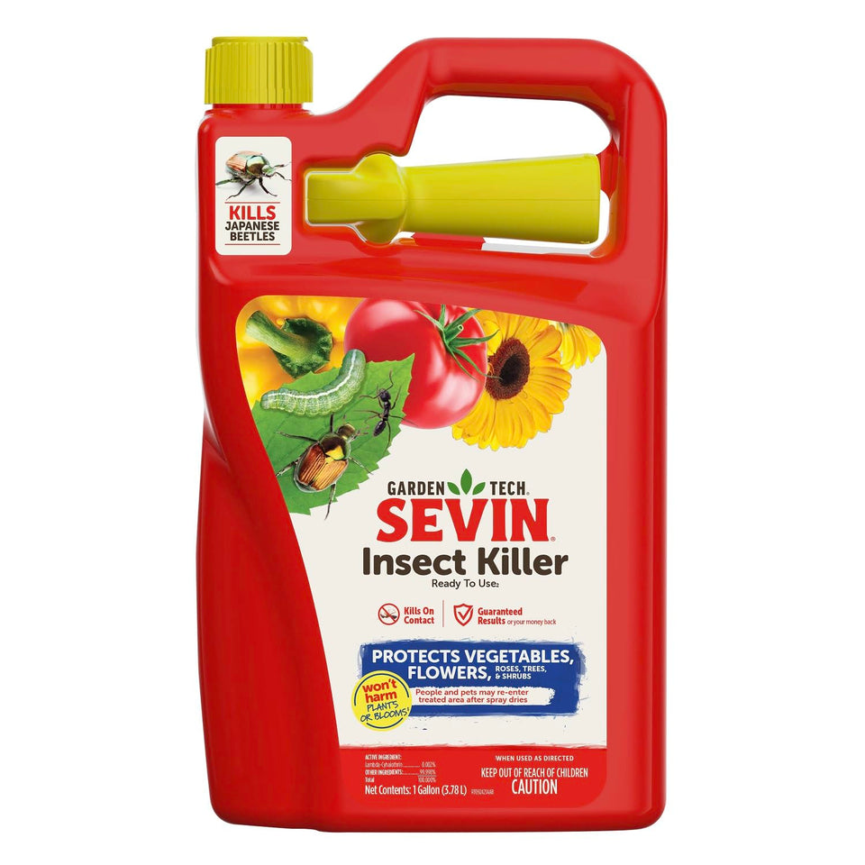 Sevin Ready-to-Use insect killer bottle for garden pest protection on edibles
