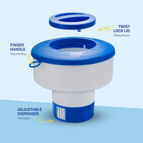 SEWANTA collapsible pool dispenser stores flat when not in use
