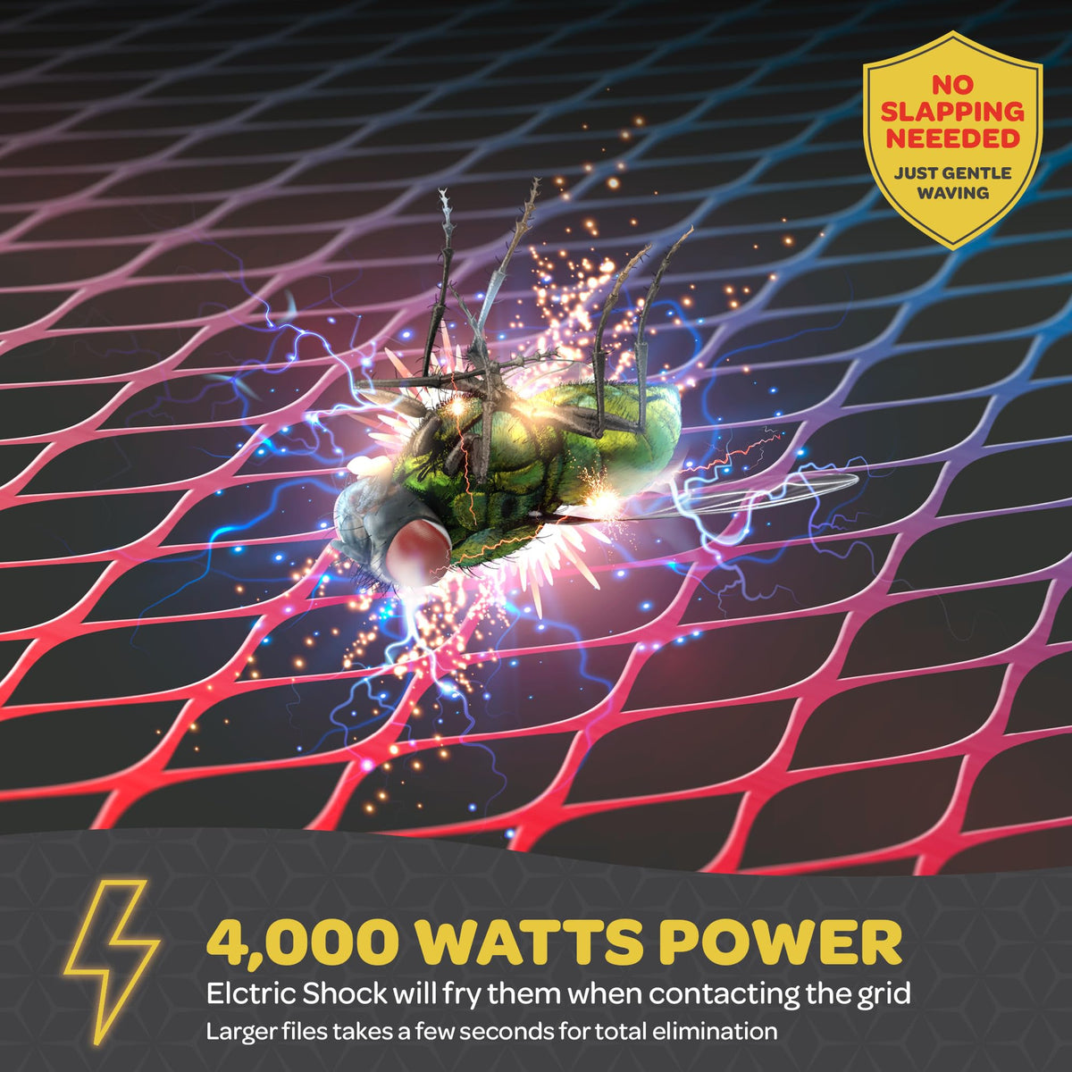 SEWANTA fly swatter racket shows handle LED for precise targeting in dim spaces.