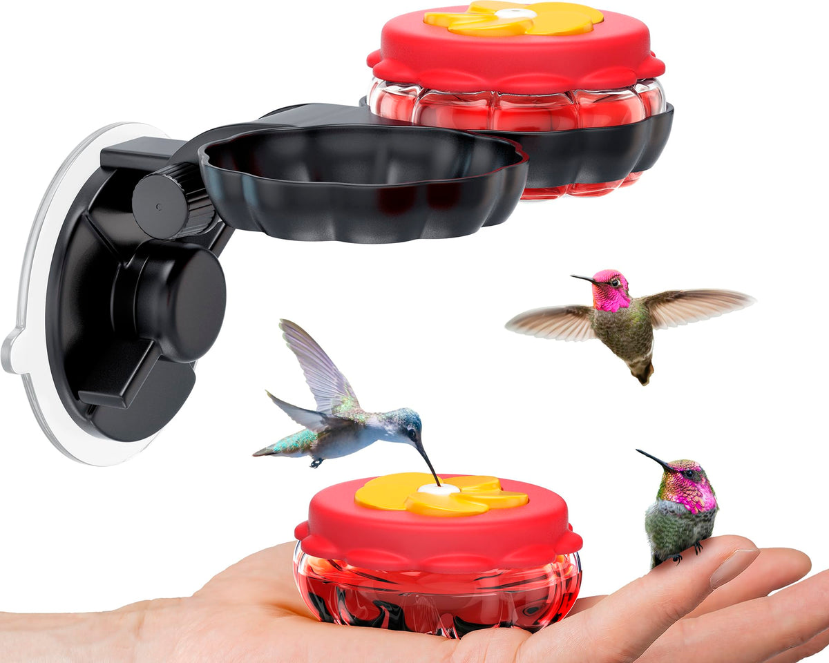 SEWANTA handheld hummingbird feeders with window suction base for easy window feeding.
