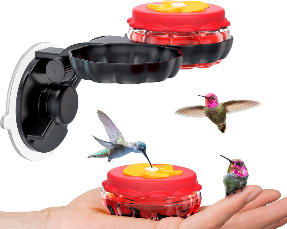SEWANTA handheld hummingbird feeders with window suction base for easy window feeding.
