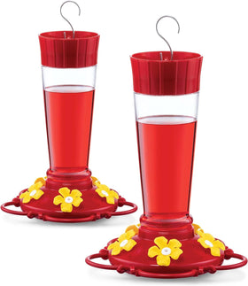 SEWANTA hummingbird feeder set of 2 in bright red attracts multiple hummingbirds