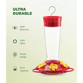 SEWANTA feeder with ant guard to deter insects from nectar access.