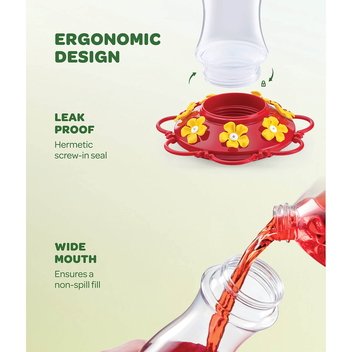 SEWANTA hummingbird feeder s-hook hanging option for easy setup