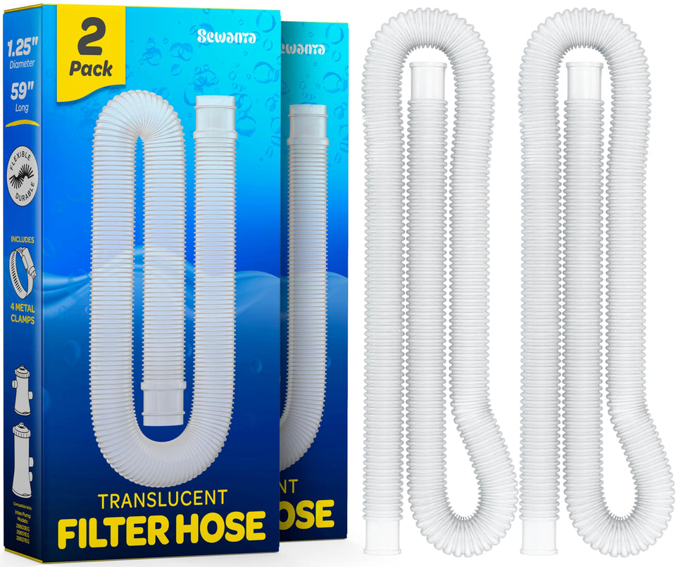 SEWANTA replacement hose for above-ground pools set of 2, 1.25-inch diameter and 59-inch length