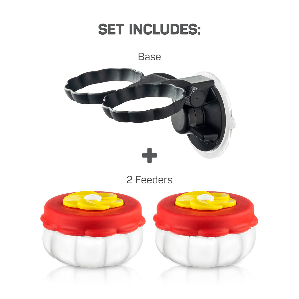 SEWANTA suction base secured on glass for stable tabletop or window use.