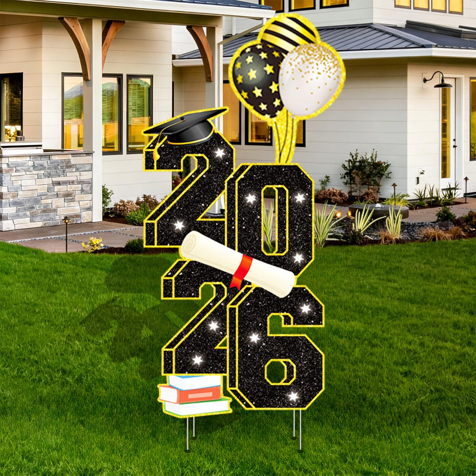 sewrung 2026 graduation yard sign with stakes for outdoor display