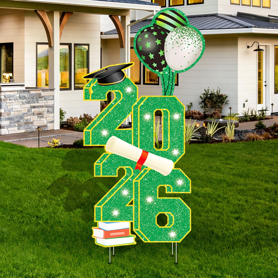 SewRung 2026 graduation yard sign 3.5ft for bold outdoor celebration.