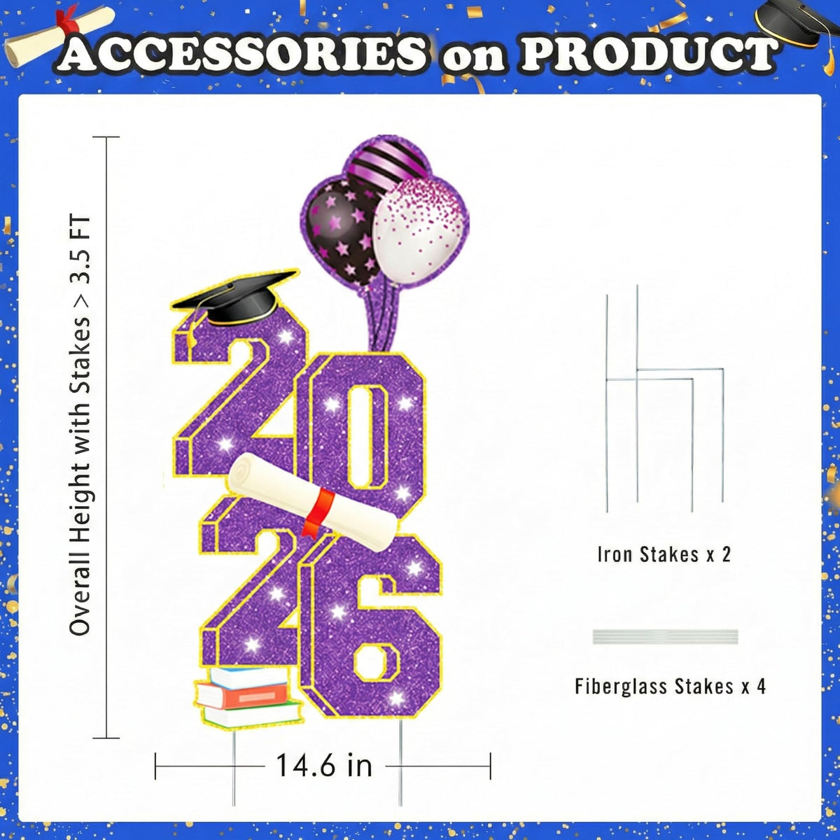 sewrung graduation yard sign stakes keep your display steady through outdoor celebrations