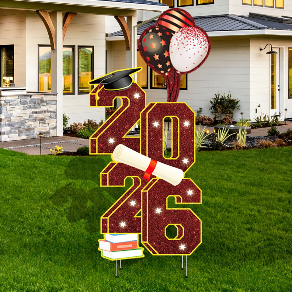 sewrung 2026 graduation yard sign with vibrant year display boosts curb appeal.