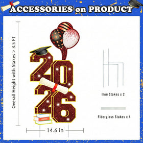 sewrung 3-5ft graduation symbol sign stands tall as a striking focal point.