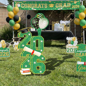 SewRung colorful light strips brighten the yard for graduation night.