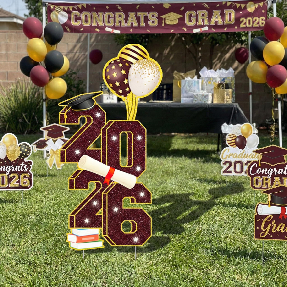 sewrung yard sign stakes securely hold the display for quick setup.