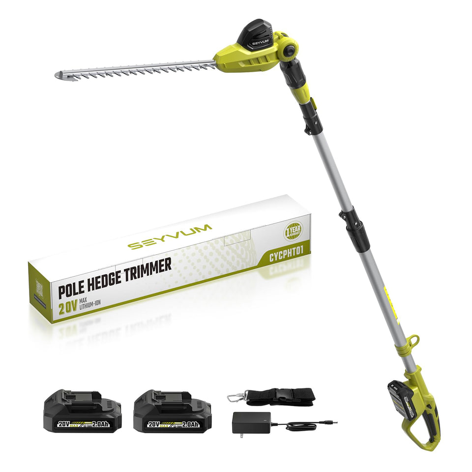 SEYVUM 20V hedge trimmer blades for precise cuts.