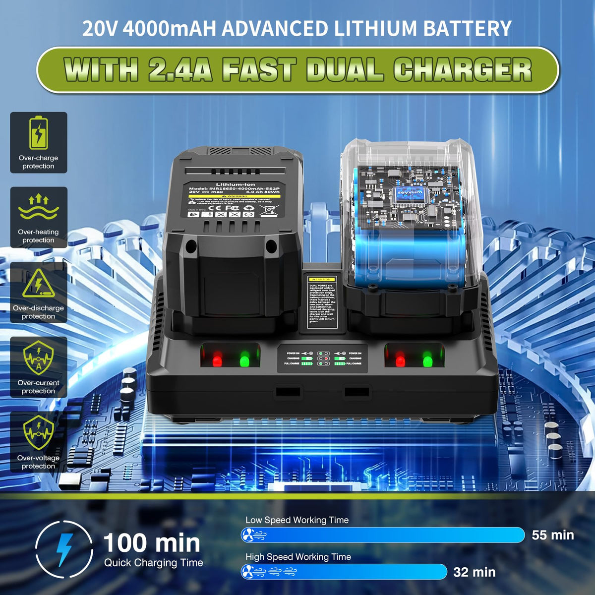 SEYVUM auto-oiling system keeps chain well lubricated.