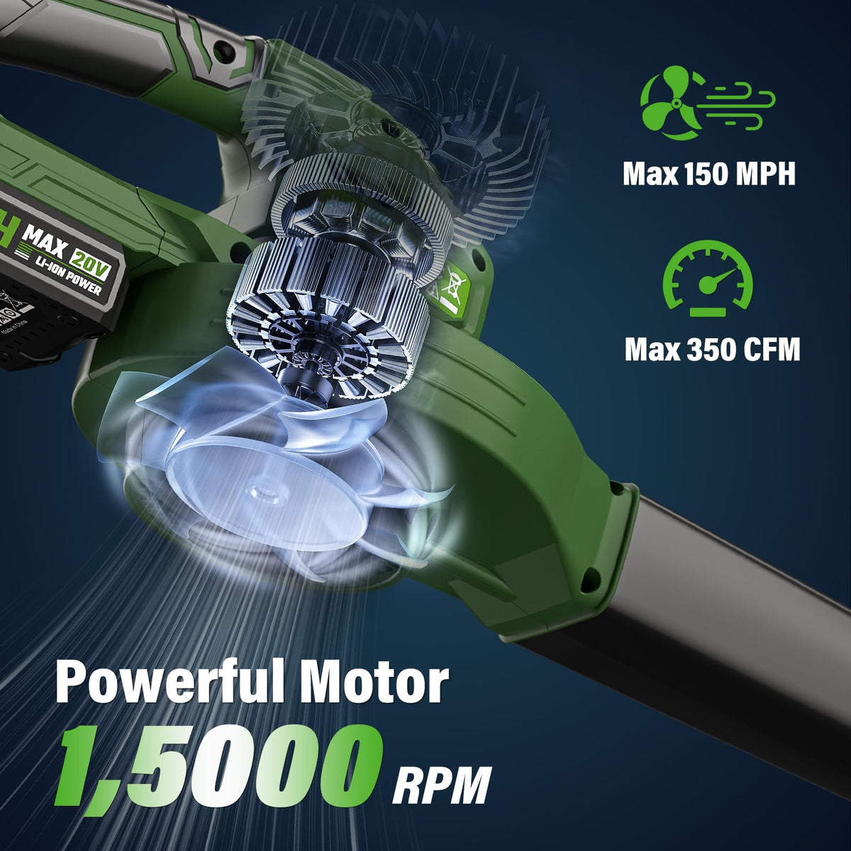 SEYVUM Leaf Blower in compact, lightweight design for easy one-handed use.